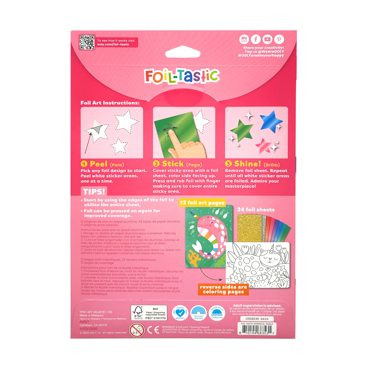 Foil-tastic: Foil Art & Coloring Fun - Whimsical World (36 P