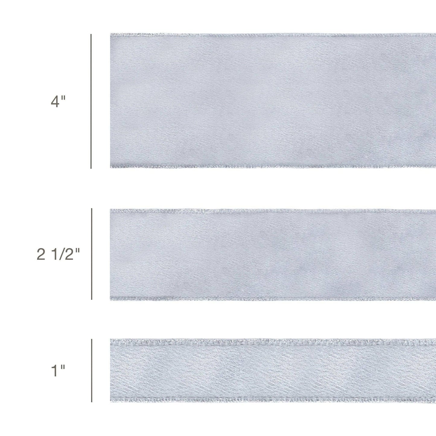 Wired Shimmer Satin Ribbon Silver 10 Yard Roll