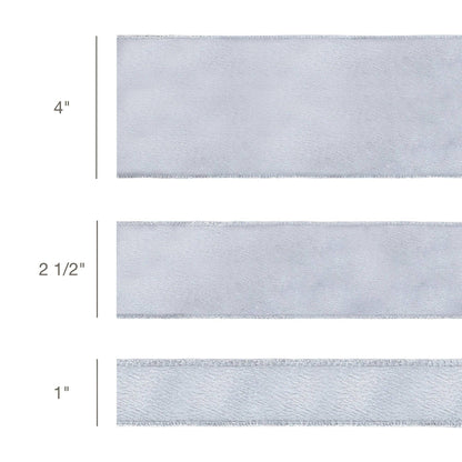 Wired Shimmer Satin Ribbon Silver 10 Yard Roll