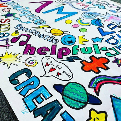 Positive Affirmations Coloring Tablecloth | Kids Activity