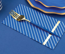 Blue & Gold Bella Assorted Plastic Cutlery/24pc, Service for 8