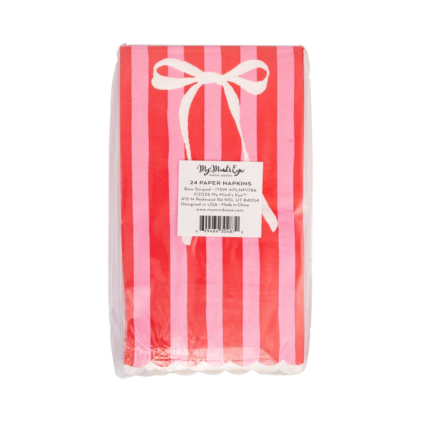 Bow Striped Guest Napkins 24ct