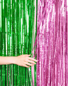 Wicked Witch Foil Curtain Pink + Green 2ct