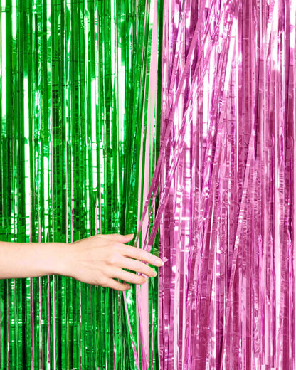 Wicked Witch Foil Curtain Pink + Green 2ct