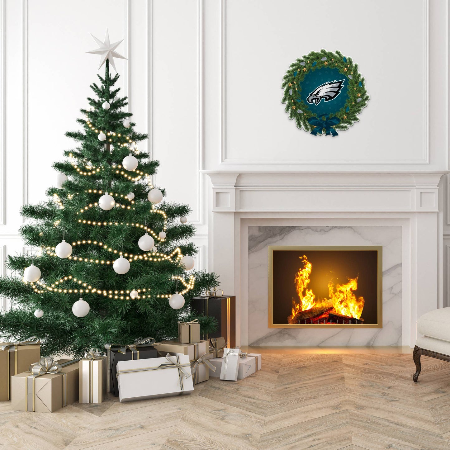 NFL Football Philadelphia Eagles Wreath Shape Cut Pennant