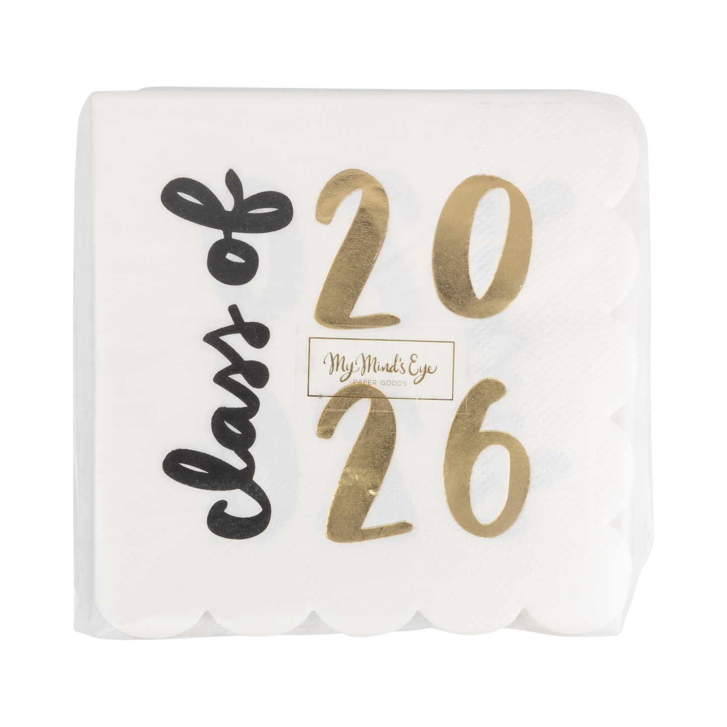 Foiled Class of 2026 Scallop Cocktail Napkin (18 ct)