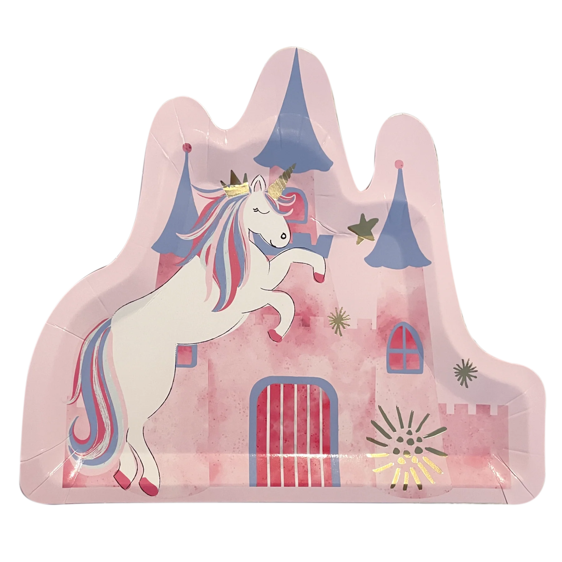 Unicorn Dreams Come True Castle 10.5in Dinner Plates 8ct