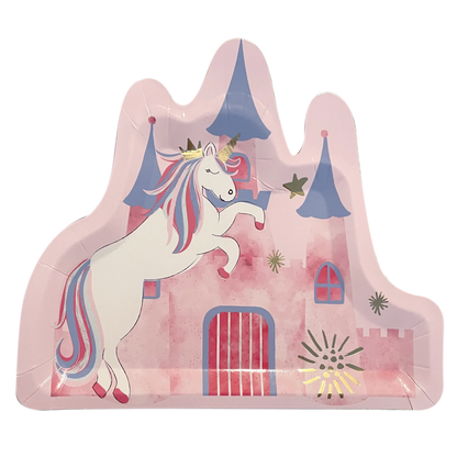 Unicorn Dreams Come True Castle 10.5in Dinner Plates 8ct
