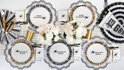 Black & White Fancy Placemats 12ct