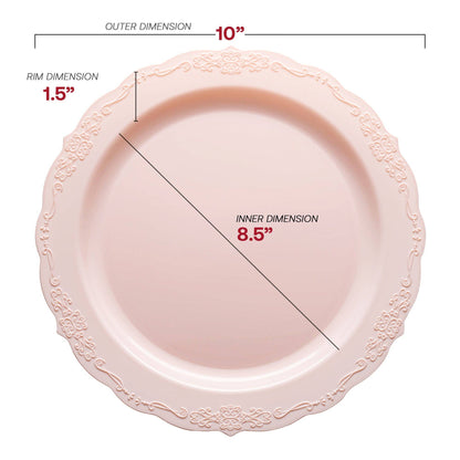 Pink Vintage Round Plastic Dinnerware Set