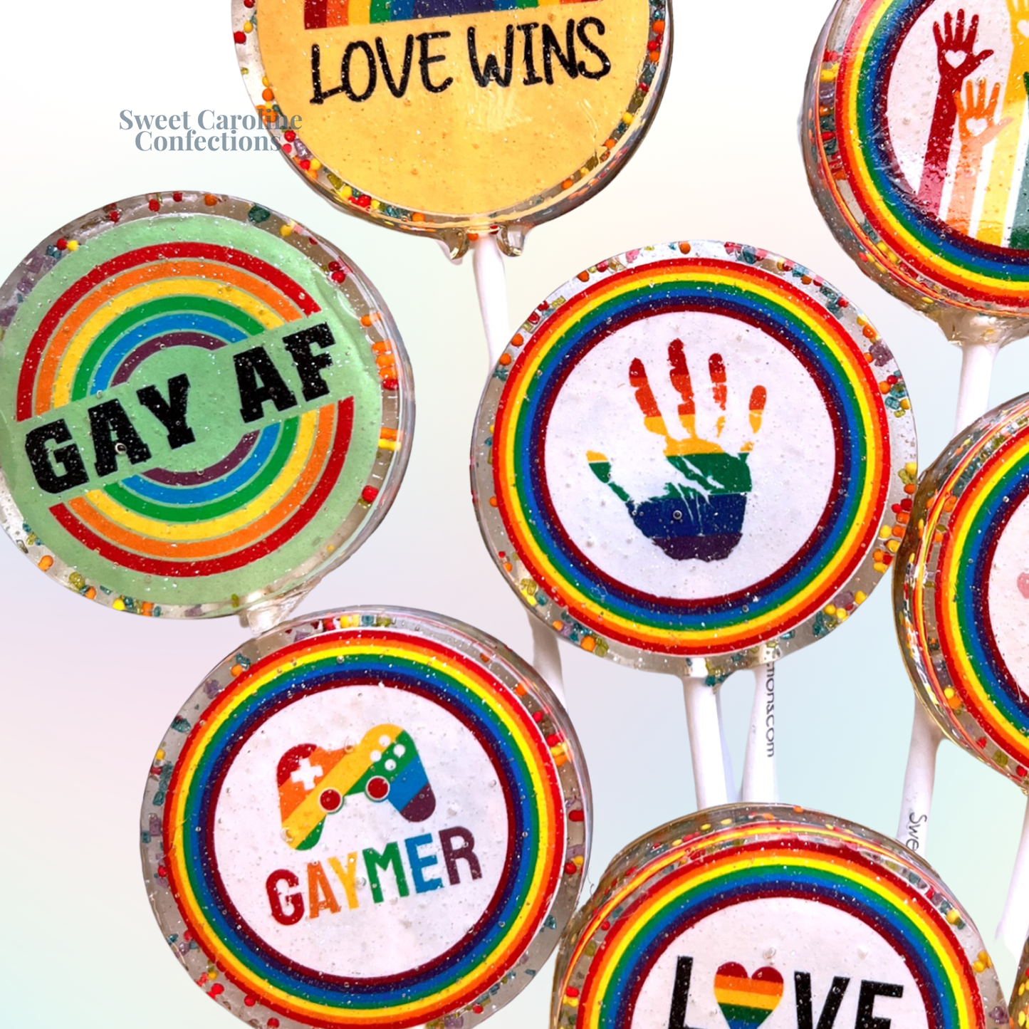Pride Lollipop Collection - Rainbow Sorbet Flavor - 10/Set