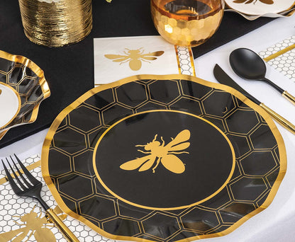 Black & Gold Bella Assorted Plastic Cutlery 24ct