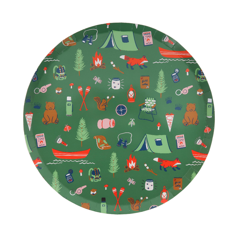 Camp Explorer Camp Pattern Large Plates
