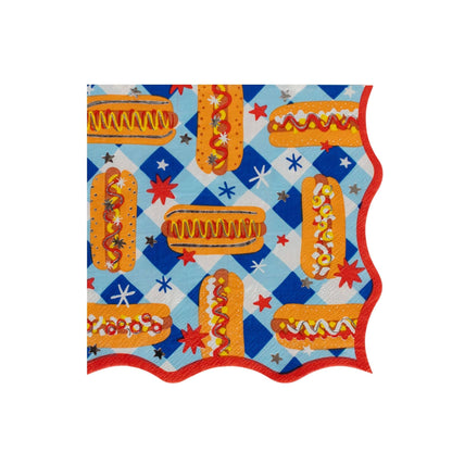 Patriotic Hot Dog Large Napkins