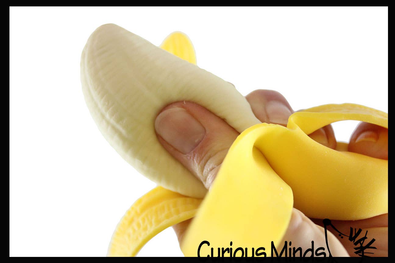1 Realistic Stretchy Banana - Sensory, Stress, Squeeze Fidge