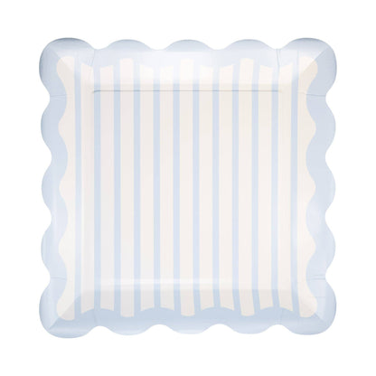 Blue Striped 10in Plates 8ct
