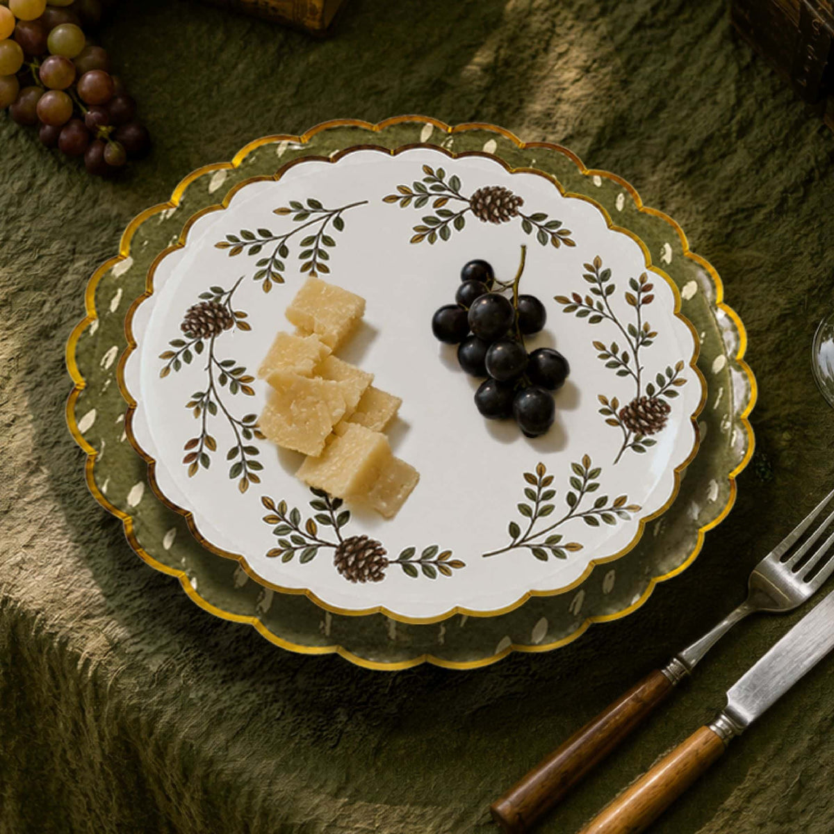 Dapple Dot 10" Large Plate - Olive