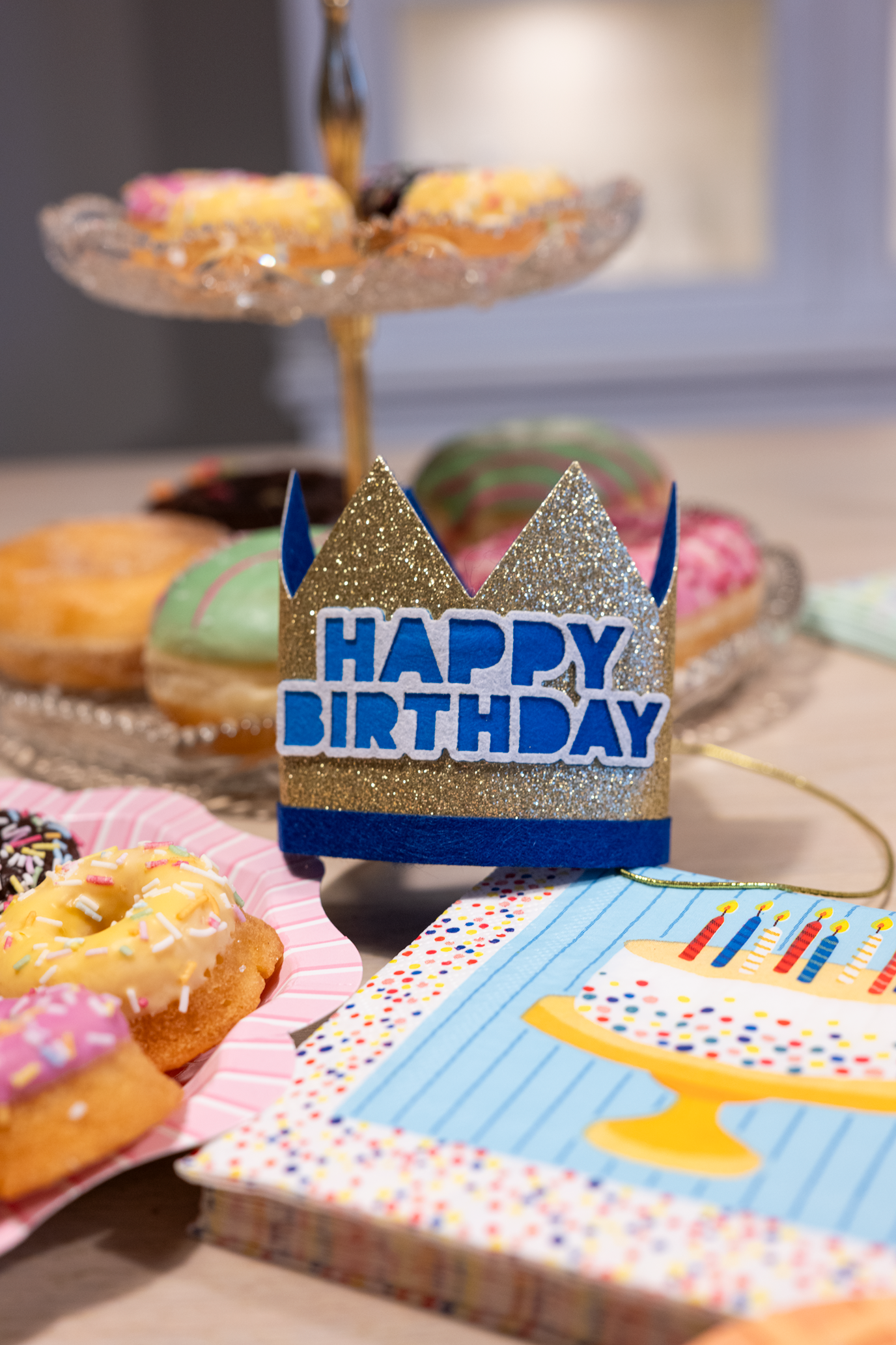 Felt Blue Birthday Crown