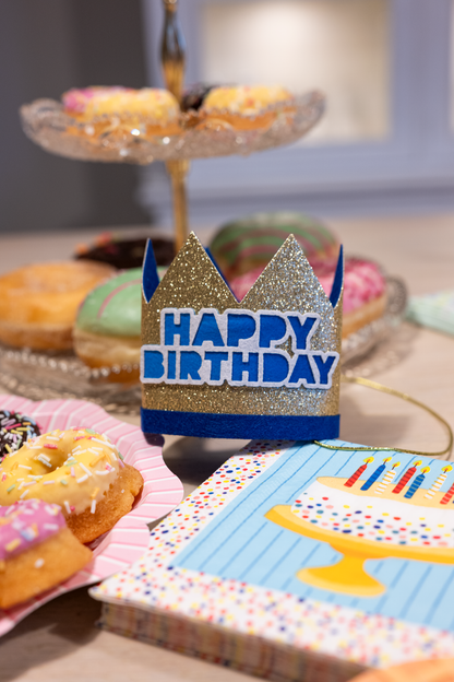 Felt Blue Birthday Crown