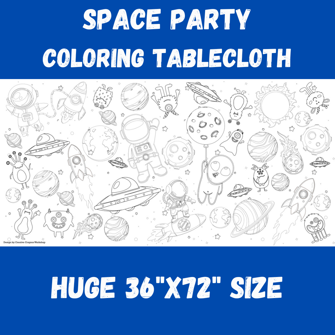 Space Coloring Tablecloth Kids Activity