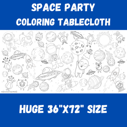 Space Coloring Tablecloth Kids Activity
