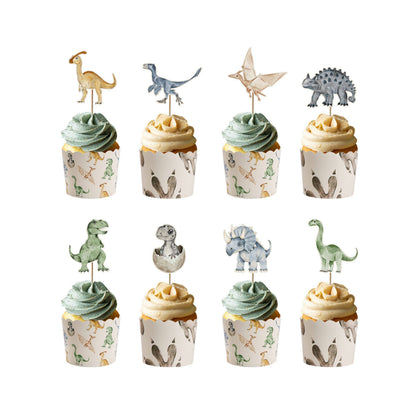 Dinosaur Cupcake Kit – Baking Cups & Toppers