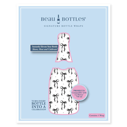 Beau Bottles Grandmillennial Black Bows - Prosecco Collection