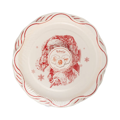 Red Vintage Line Art Plates