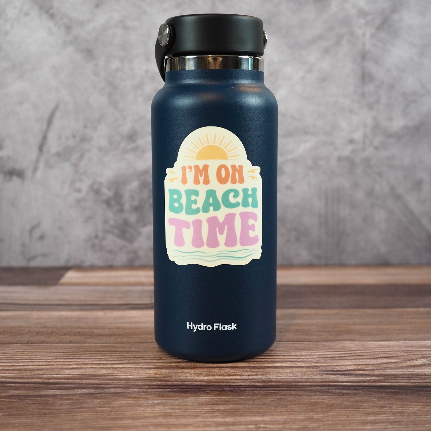 I'm on Beach Time Retro Sunset Sticker