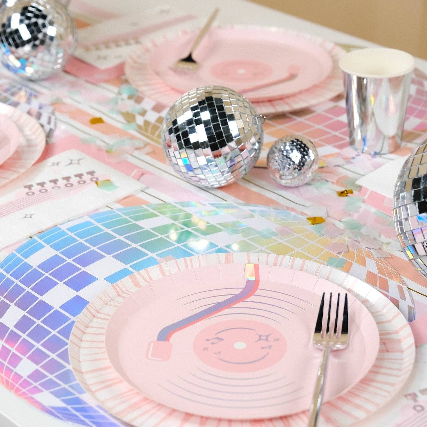 Pop Star Dance Party Vinyl Record Dessert Plates 8ct