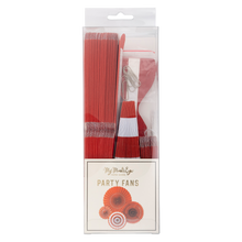 Red and White Basic Party Fan Set