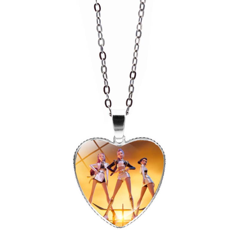 K-Pop Demon Hunters Girl Heart Pendant Necklace