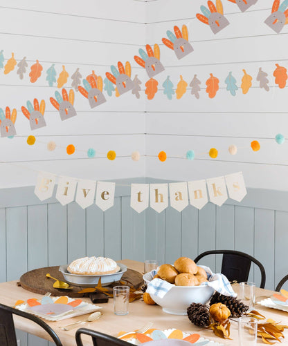 Harvest Give Thanks Leaves Banner Set
