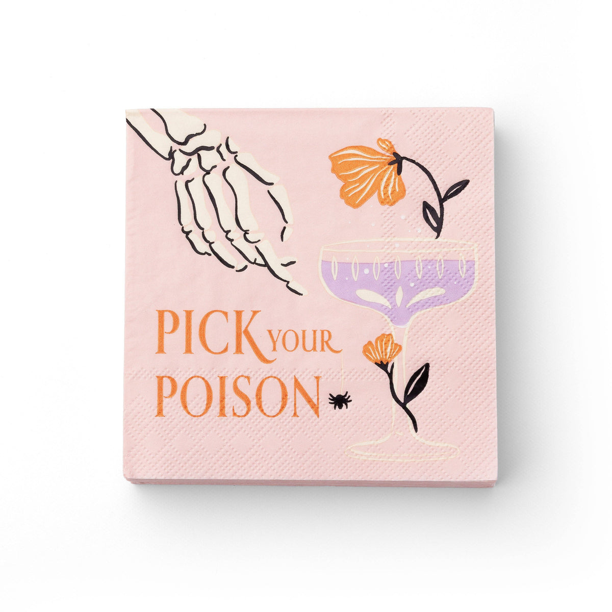 Floral Skulls Halloween Cocktail Napkins (Set of 20)