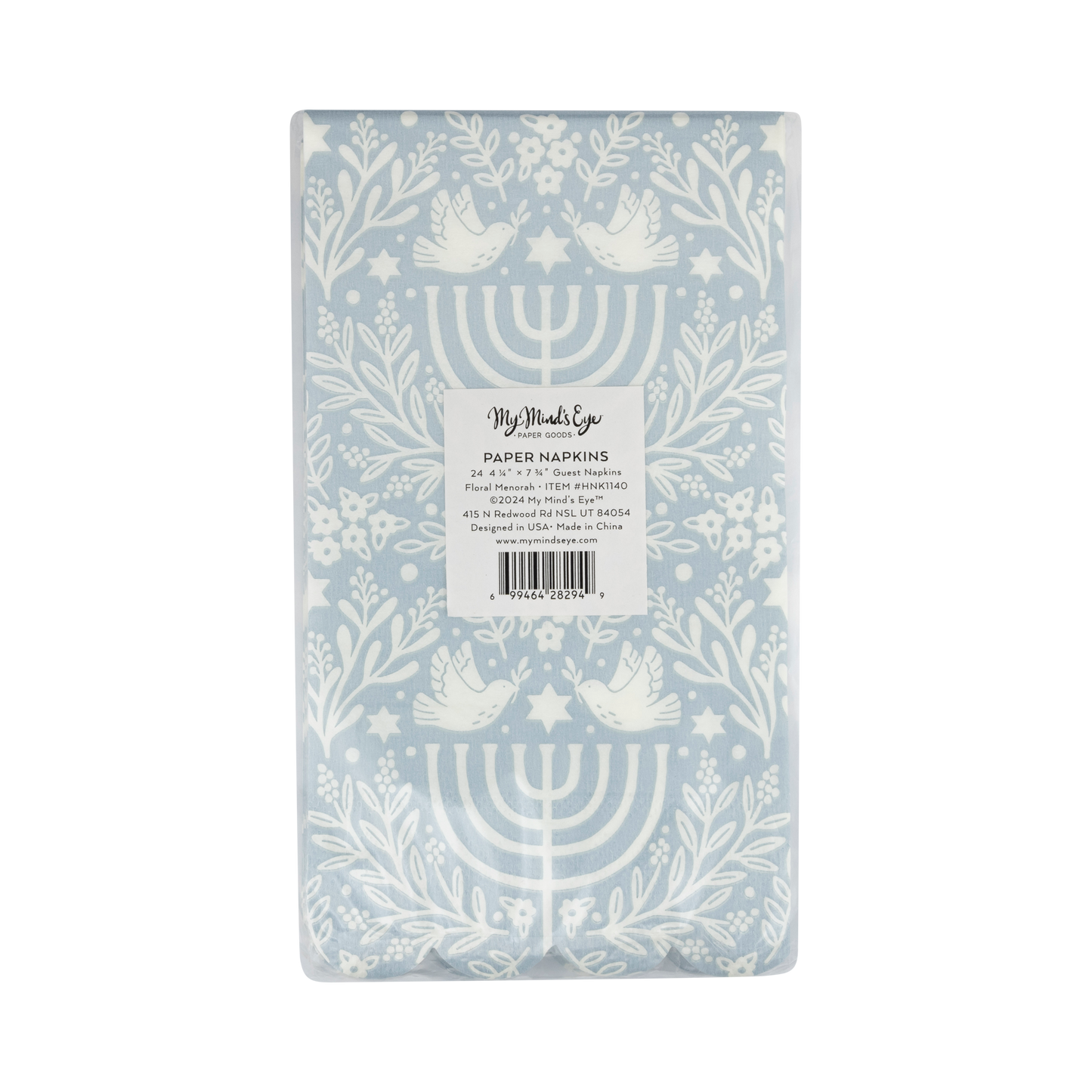 Floral Menorah Guest Towels 24ct