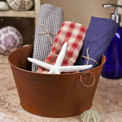 4-3/4" H x 9" Dia. Small Round Metal Washtub - Select Finish