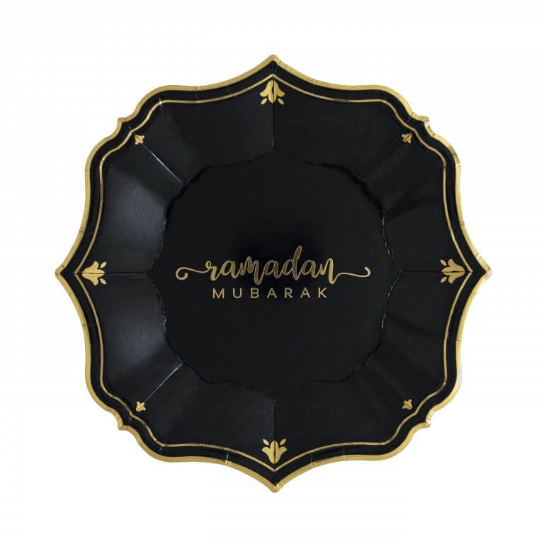 8 Ramadan Black Dessert Plates