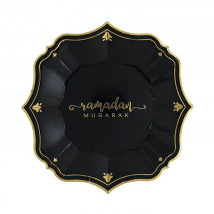 8 Ramadan Black Dessert Plates