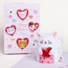 Happy Valentine's Day' Love Cat Plushpop 6x8" Pop-up Card