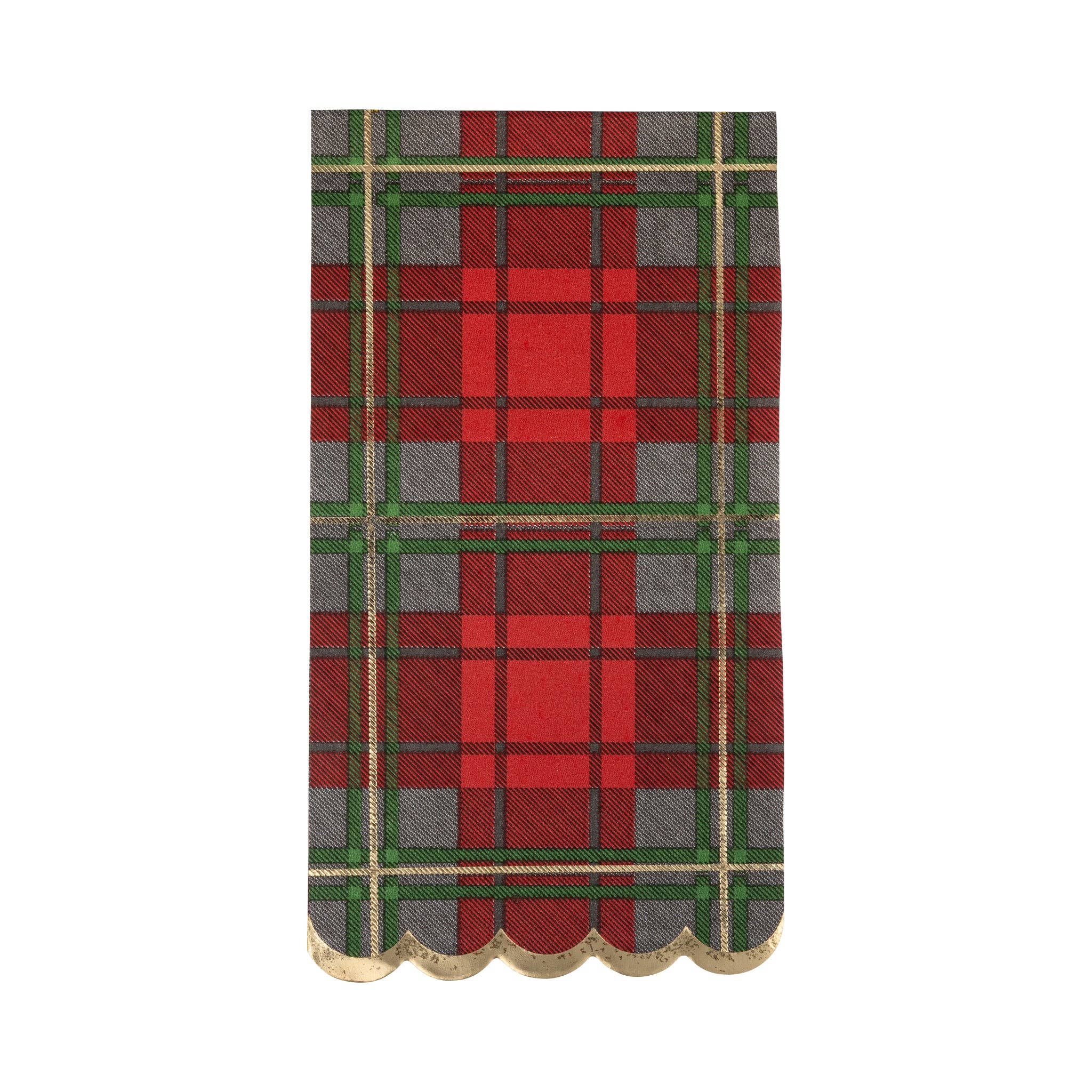 Red Christmas Plaid Dinner Napkin - Thumbnail 2