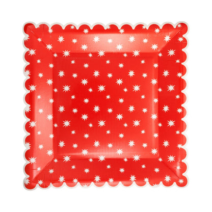 Large Red Star Plate 8ct