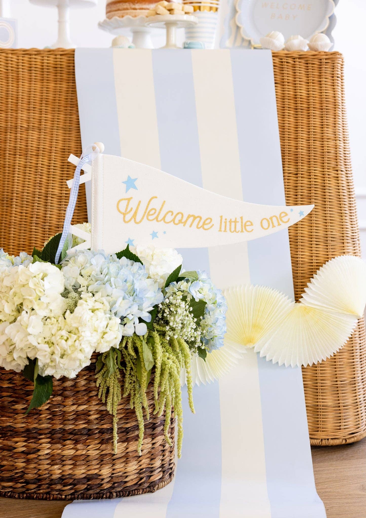 Blue Striped Table Runner