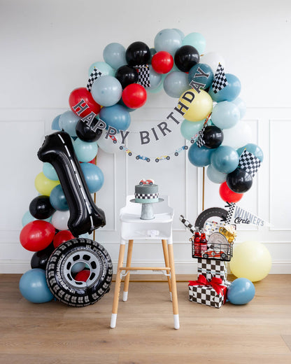 Miles per Hour Happy Birthday Banner Set