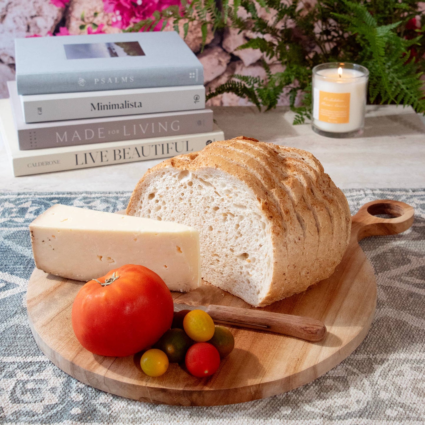 Large Round Teak Charcuterie Board