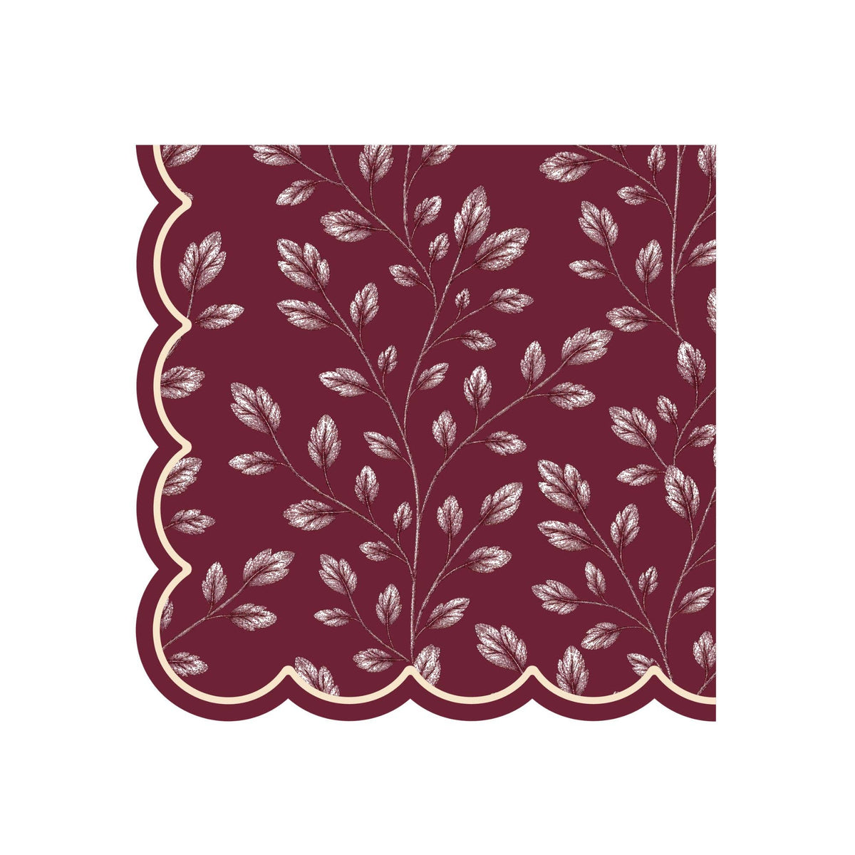 Mulberry Leaf Scalloped Edge Lunch Napkins
