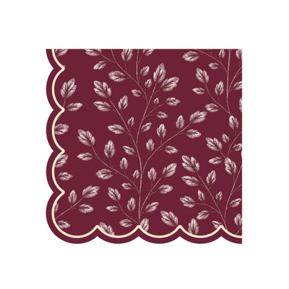 Mulberry Leaf Scalloped Edge Lunch Napkins