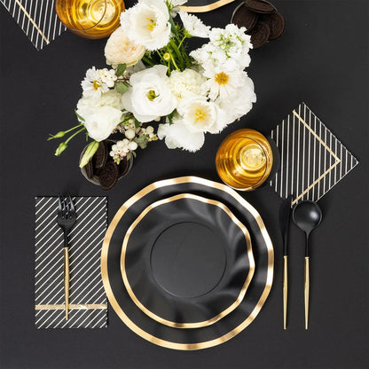 Black and Gold Cocktail Napkins 20ct