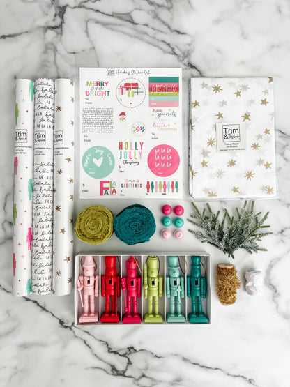 Christmas Gift Wrapping Kit - Colorful Nutcracker