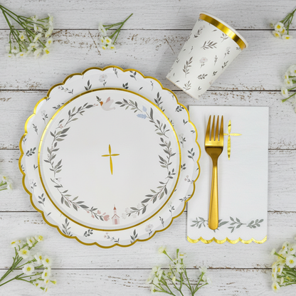 Religious Eucalyptus Luncheon Napkins  (Set of 16)