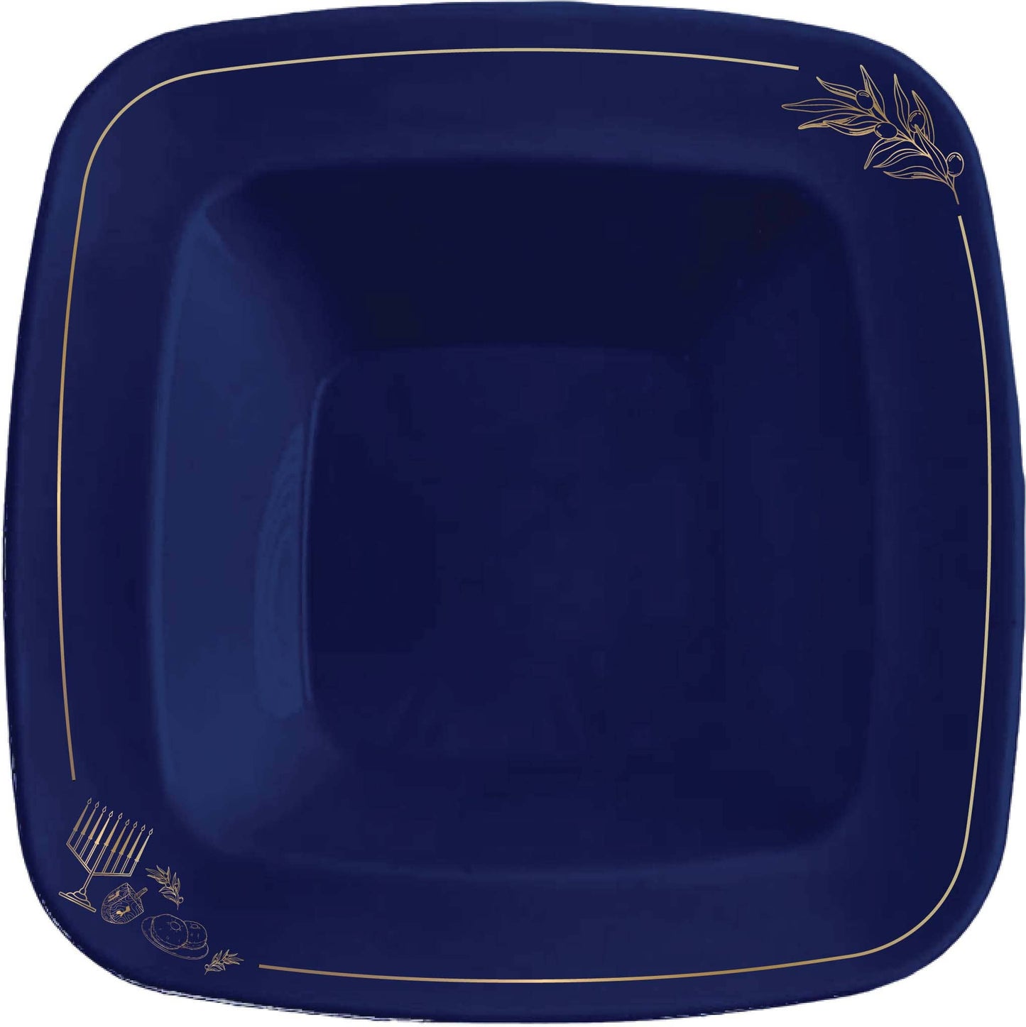 Chanukah Plastic Bowls - Navy - 10 Pack